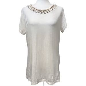 MIK Off-White Cotton T-Shirt Size Large